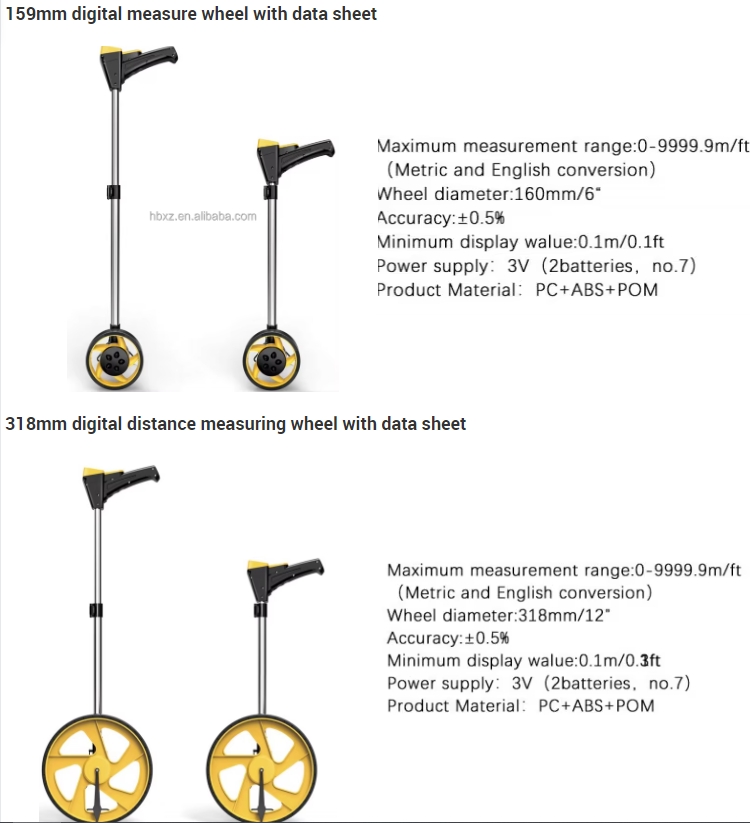 rotary wheel for measuring distance